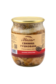 Тушонки МСР Консерва свинина тушкована у власному соку (скло банка 0,5)Масар 