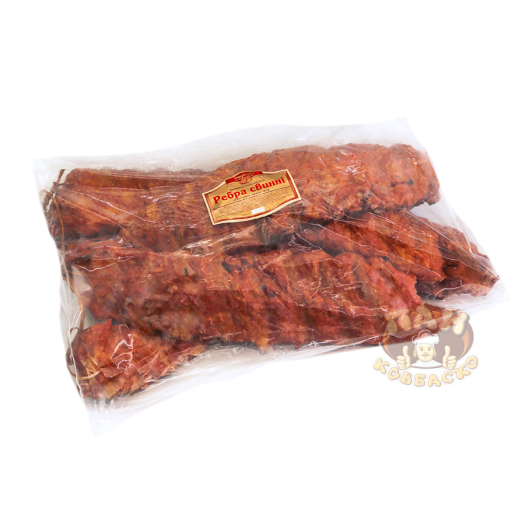 Мясные деликатесы копченые "Ребра свиньи (длинные)" Ходоровский мясокомбинат, 1 сорт