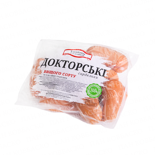Сардельки "Докторские" Ходоровский мясокомбинат, высший сорт