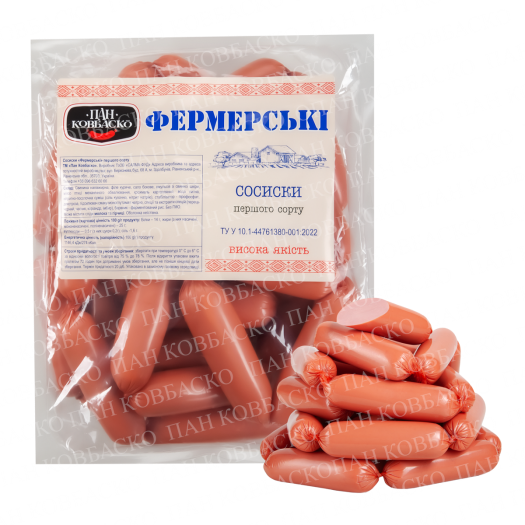 Сосиски "Фермерські" Пан Ковбаско , 1 сорт, Полімід